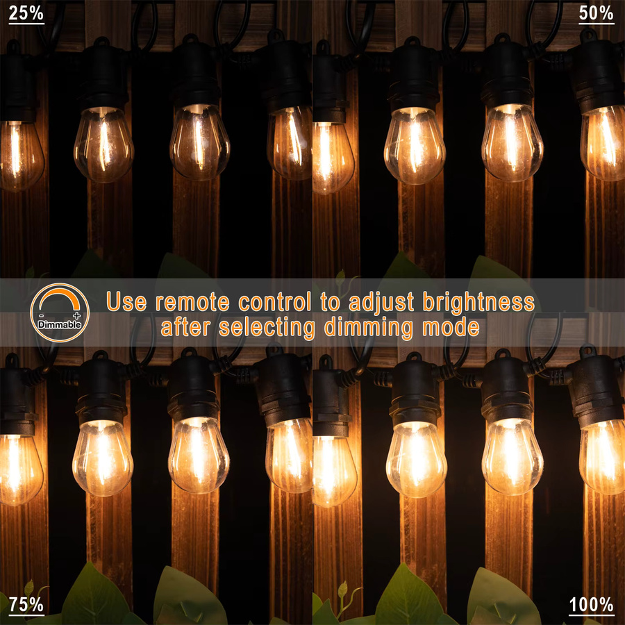 Genixgreen S14 LED Lichterkette Outdoor, dimmbar und anschließbar, bruchsicher, transparent - Bild 5