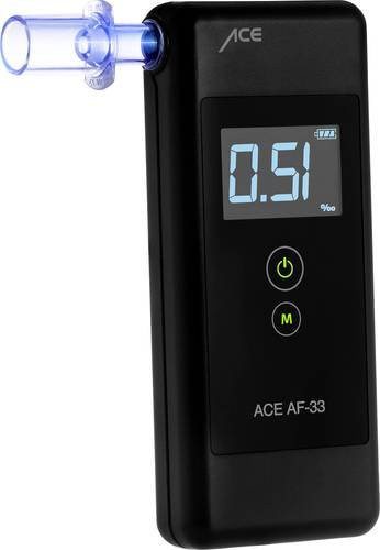 ACE AF-33 Alkoholtester Dunkelgrau mit Display Messbereich 0.00 bis 5.00 ‰ - Bild 1