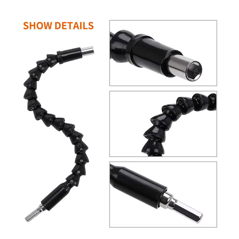 YONGRUIGONGJU Winkelbohrer-Aufsatz und Schraubendreher-Adapter mit flexiblem Schaft und magnetischer Halterung, 105 Grad Winkel, 1/4 Zoll - Bild 2