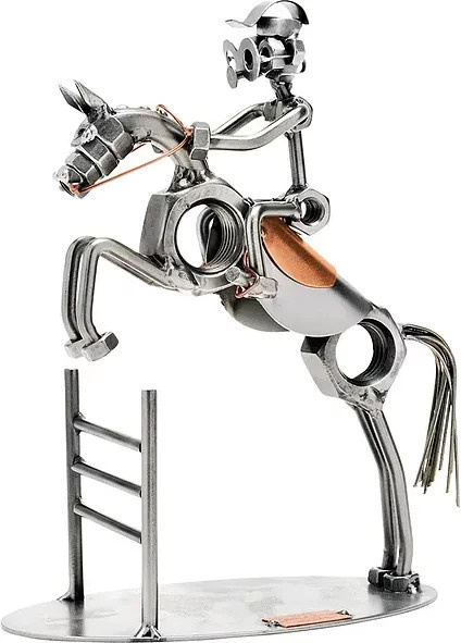 Hinz & Kunst Springreiter Schraubenmännchen aus Metall in Silber - Bild 1