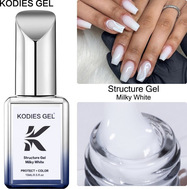 KODIES GEL Milky White Gel Nagellack, Glänzend - Bild 1