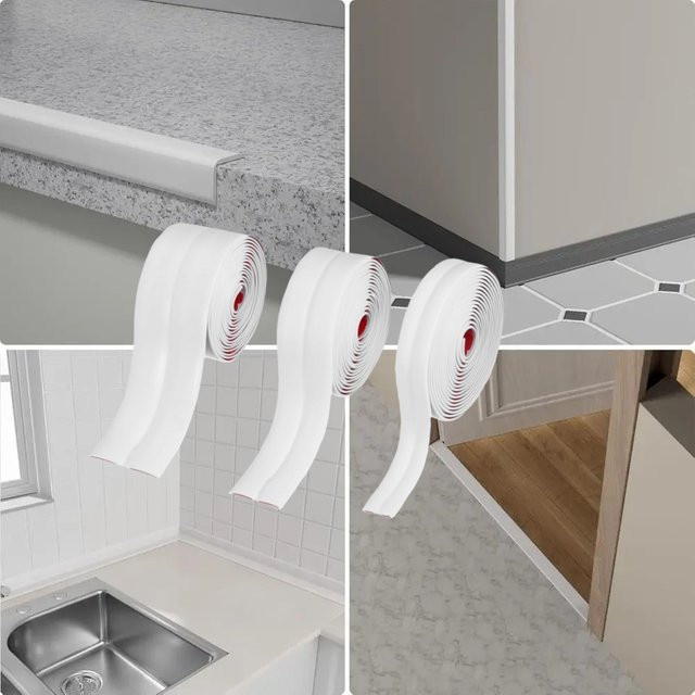 3M Tischkantenschutz aus PVC in Weiß, selbstklebender Antikollisionsstreifen, 3 Meter Länge - Bild 1