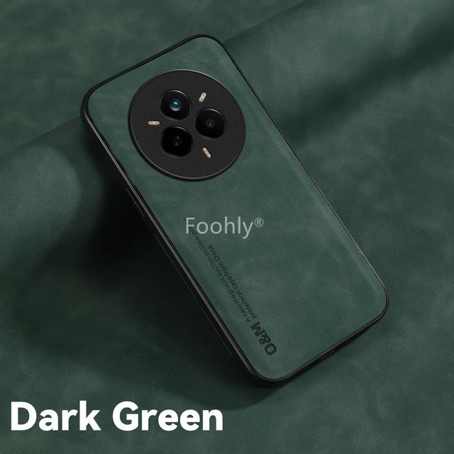 Stoßfeste magnetische Schutzhülle aus Nubuk Leder für Realme 14 Pro 5G und 14 Pro+ Plus - Bild 1