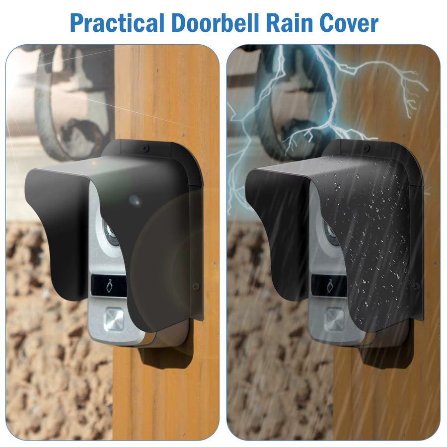 Wasserdichter Regenschutz aus Metall für Türklingeln und RFID-Zugangskontrollen in Schwarz B/T/H: 15,6 x 10,7 x 10,0 cm - Bild 4