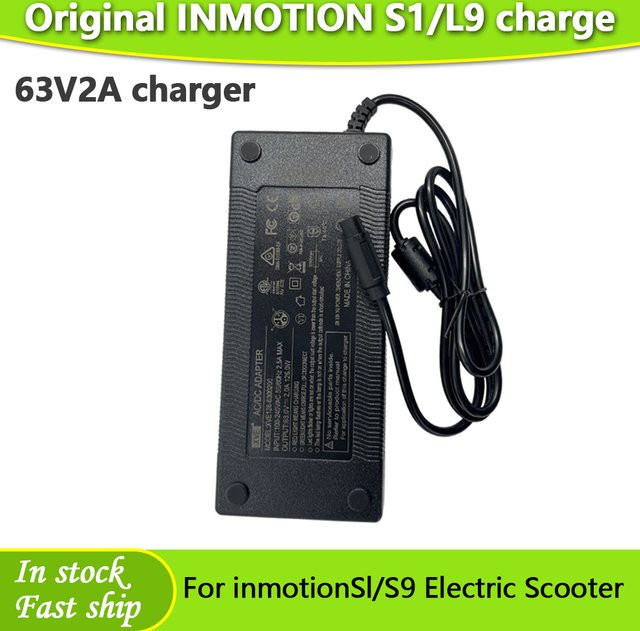 INMOTION Original-Ladegerät für S1 und L9 Elektroroller, 63V Li-Ion-Akku-Ladegerät in Schwarz - Bild 1
