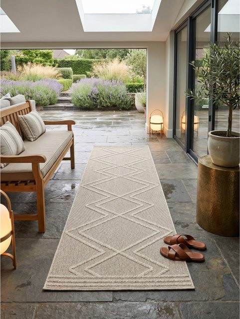 Outdoorteppich IMST von Kadima Design im Boho-Stil, Beige, B: 80 cm, L: 250 cm - Bild 1