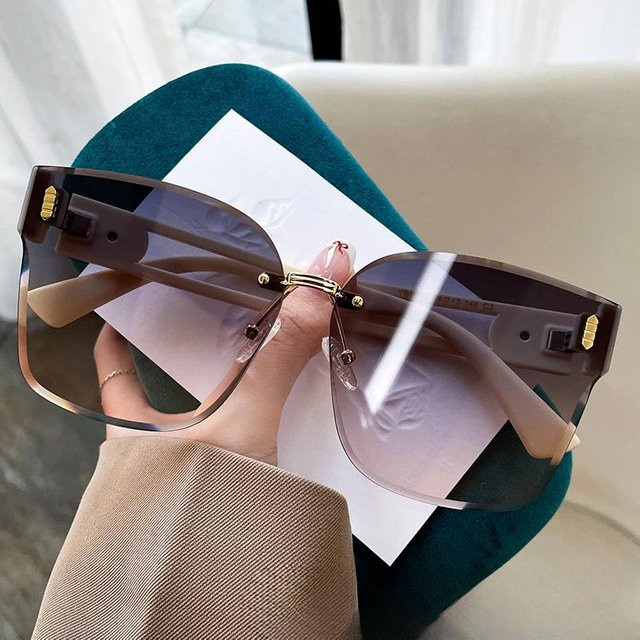 Dote Sonnenbrille, randlos, square, Kunststoff, braun, Damen - Bild 1