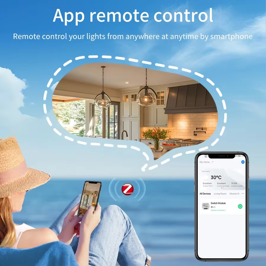 Tuya ZigBee 3.0 Smart Switch Modul 16A in Weiß für Smart Home DIY Relais mit App und Sprachsteuerung für Alexa und Google Home - Bild 3