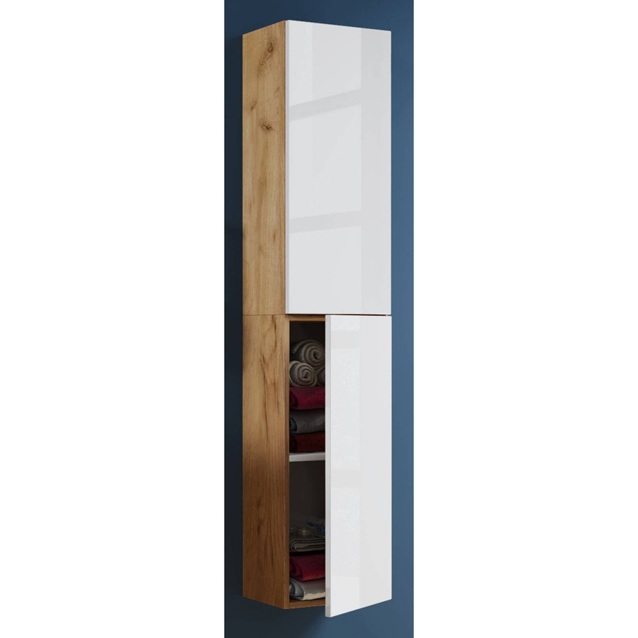 VCM Möbel Hochschrank Lendas in Eiche Honig Nachbildung und Weiß, B/H/T: 33 x 150 x 22 cm - Bild 2