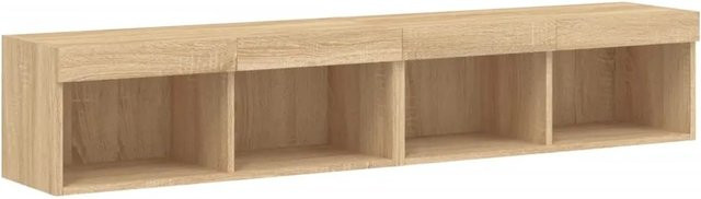 vidaXL TV-Schränke mit LED-Leuchten, 2er-Set, Sonoma-Eiche, Braun, B/T/H: 80 x 30 x 30 cm - Bild 1
