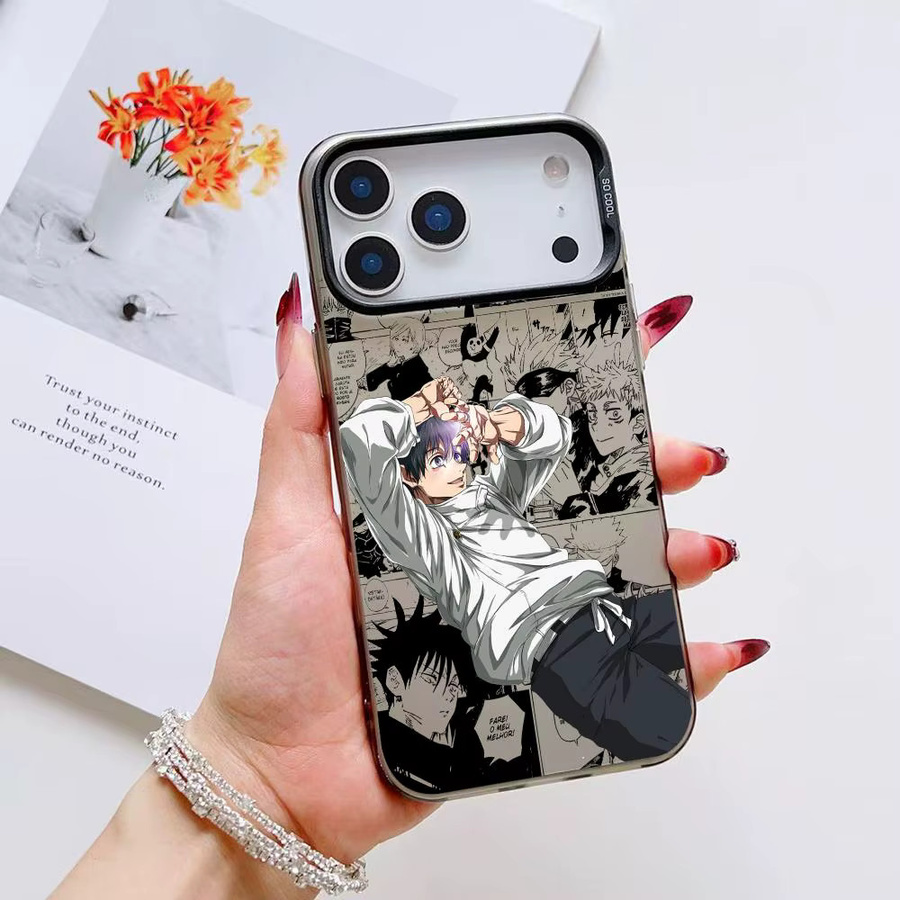 Okkotsu Y-Yuta Anime Handyhülle für iPhone 11 bis 17 Pro Max, Matte Laser Aurora Design, Stoßfest, Multicolour - Bild 4
