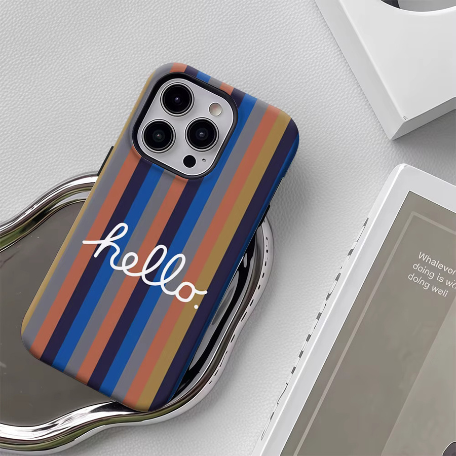 Hello Stripe Robuste Magnetische Handyhülle für iPhone 17 16 15 14 13 Pro Max Plus in Multicolour - Bild 5