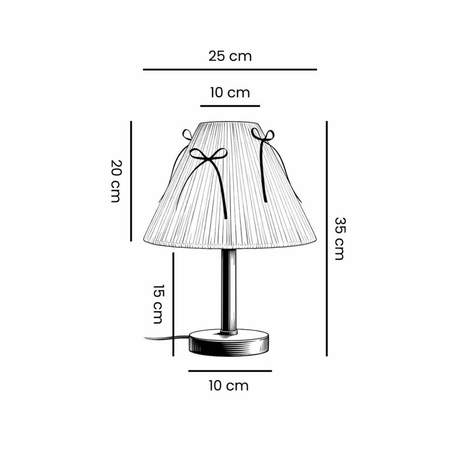 Opviq Tischleuchte aus Metall in Beige und Schwarz, Modernes Design für Wohnzimmer oder Home Office, B/H/T: 25 x 35 x 25 cm - Bild 3