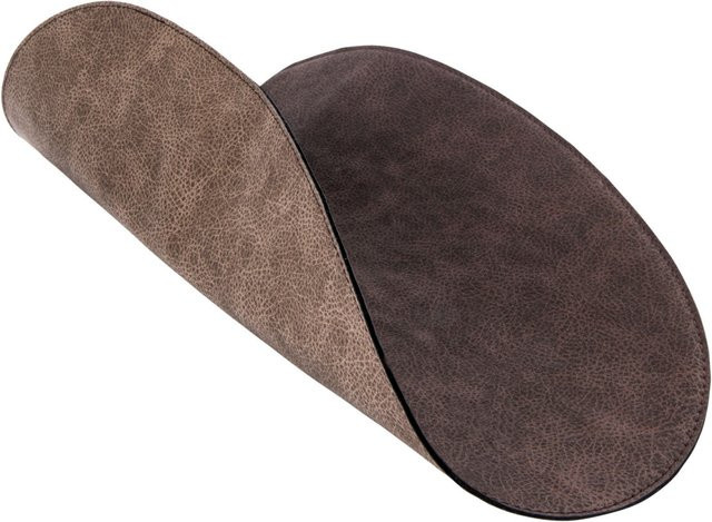 ERWIN M. Tischset Shana organisch aus Kunstleder, oval, braun/taupe, 6er Pack, B: 30 cm, L: 45 cm - Bild 1