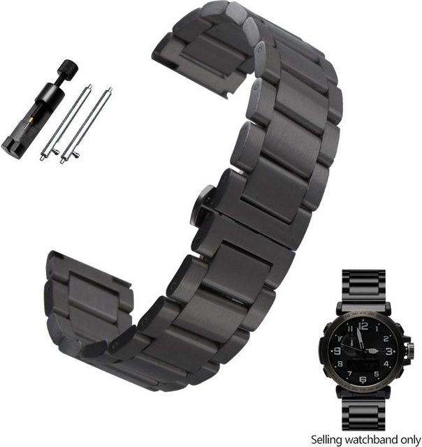 Casio Uhrenarmband Edelstahl, Schnellverschluss, 24 mm, schwarz, Herren - Bild 1