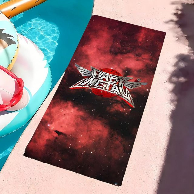 B-Babymetal Mikrofaser Strandtuch von JMG Household Supplies, schnelltrocknend und sandfrei, Farbe: Rot, B/H: 60 x 35 cm - Bild 1
