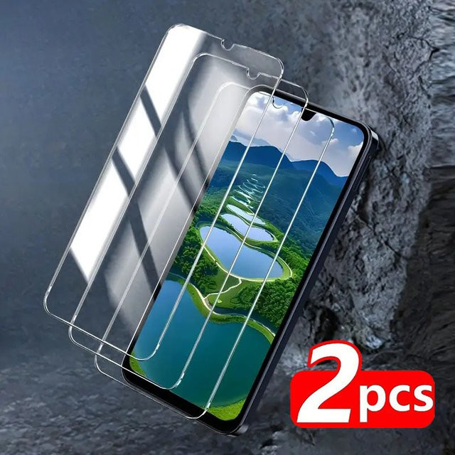 2er-Pack Full Cover Glas-Displayschutz für Samsung Galaxy S25 S24 Ultra FE A55 A54 A52 A36 A34 A26 A24 A16 A15 A06 A05 in Transparent - Bild 1