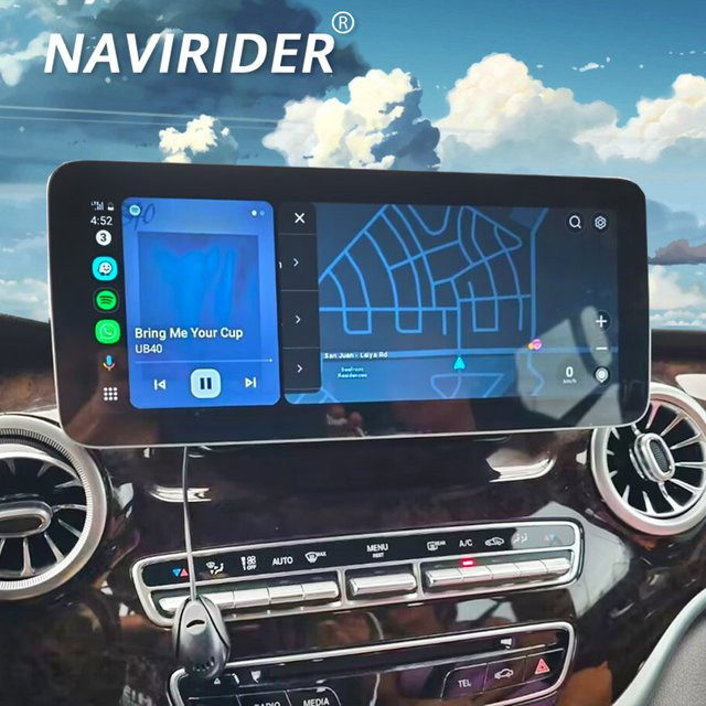 NAVIRIDER Löwenmaul 685 Android-Bildschirm für Mercedes Benz V-Klasse W447 V260 V250 V220 mit GPS und Carplay in Schwarz - Bild 1