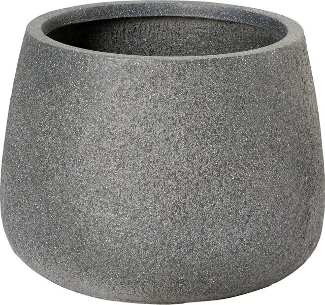 Runder Pflanztopf Fibreclay aus Kunststein in Anthrazit, B/T/H: 30 x 30 x 22,5 cm - Bild 1