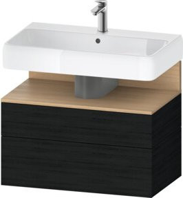 Duravit Waschtischunterschrank Qatego in Schwarz Matt mit 1 Kasten und 1 Auszug, B/T/H: 79 x 47 x 59 cm - Bild 1