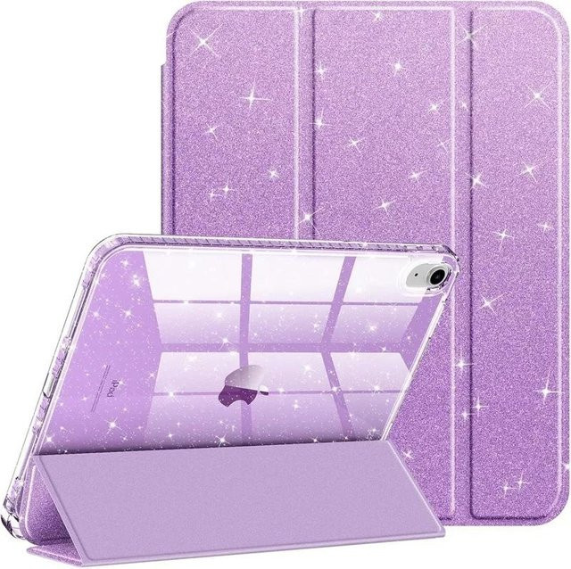Glitzernde iPad Hülle mit Stifthalter für iPad Air 11 und 13 M4 sowie iPad Pro 11 und 12.9 in Violett - Bild 1