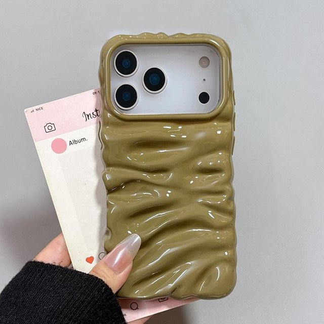 Stoßfeste TPU-Handyhülle mit glänzendem Kuchencreme-Muster von ASONPAI für iPhone 14 Pro, Weiß - Bild 1