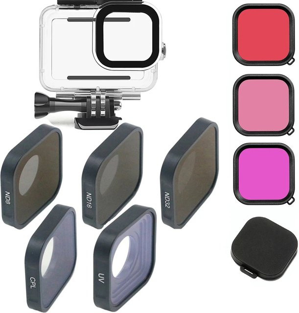 GoPro Action Kamera Objektiv Filter Set ND8 ND16 ND32 CPL Schutz für Hero 13 12 11 10 9 in Schwarz - Bild 1