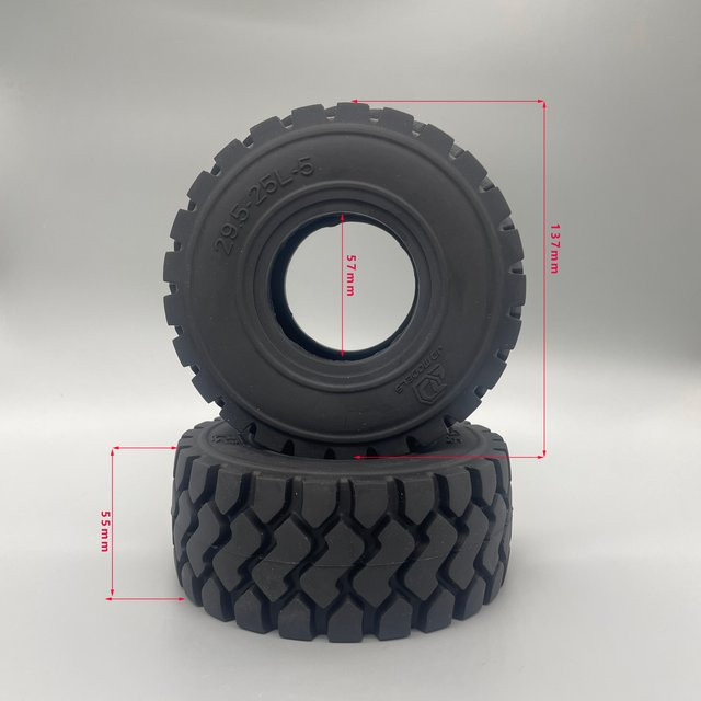 JUWUBA RC Lader Reifen JDM-82, Gummiräder, 1:14, Schwarz - Bild 1
