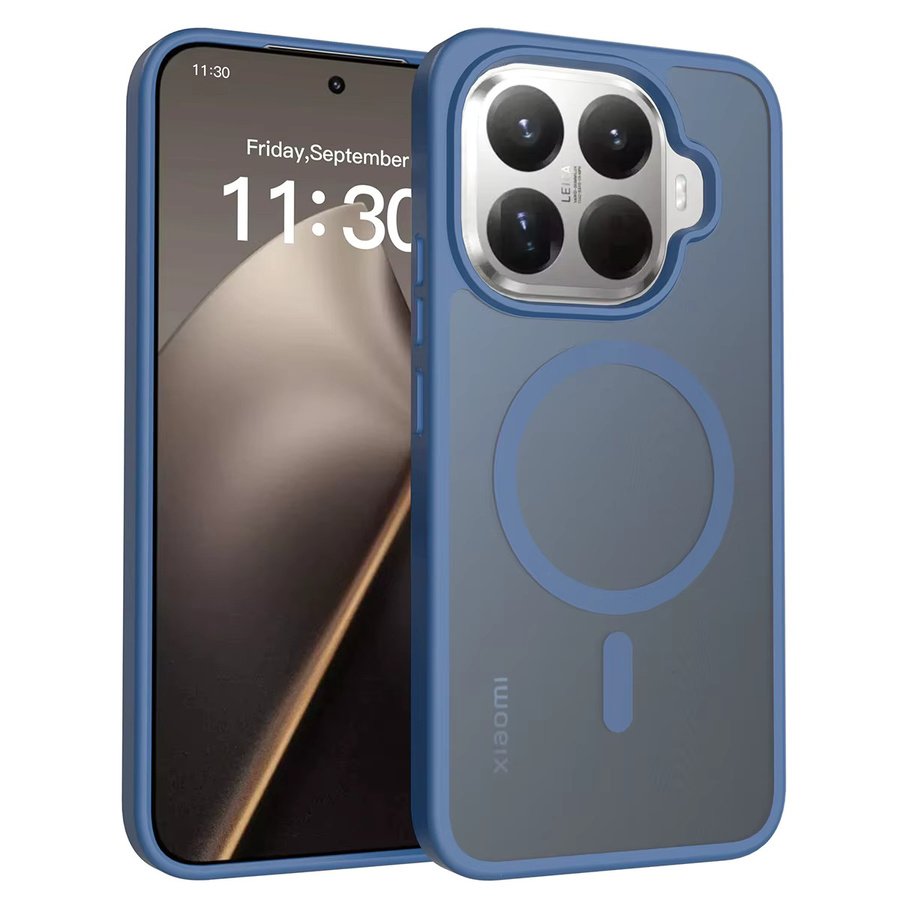 Magnetische Schutzhülle für Xiaomi 17 15T Pro Max mit mattem PC-Hartschalen-Design und Silikonrahmen für MagSafe in Transparent, Pink oder Blau - Bild 7