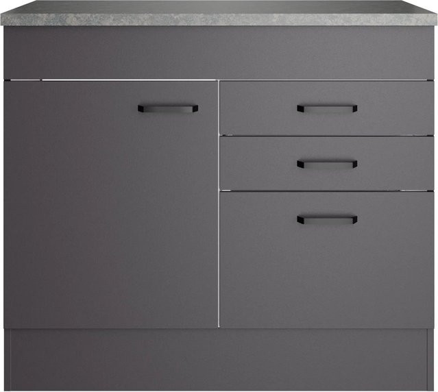 OPTIFIT Spülenunterschrank Kiel420 Anthrazit Matt B/T/H: 100 x 60 x 88 cm - Bild 1