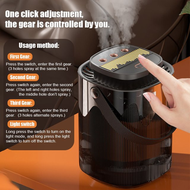 Sarmocare Aroma-Diffusor Luftbefeuchter mit 3000ml Kapazität und Nachtlicht in Schwarz - Bild 1