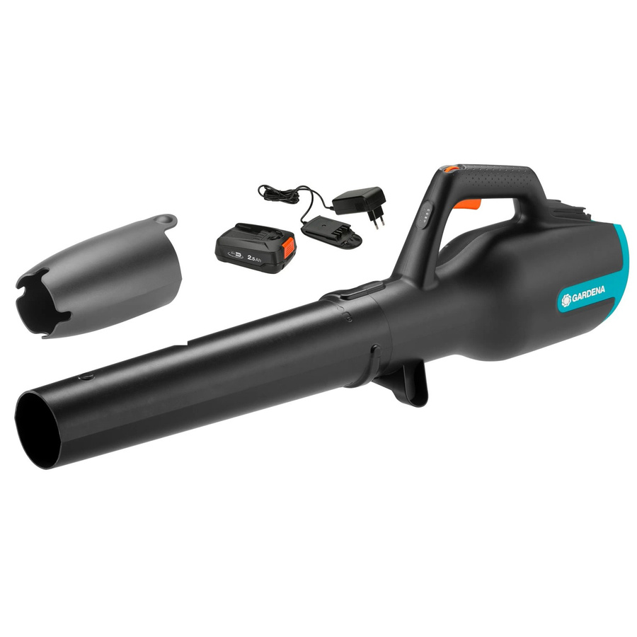Gardena PowerJet 18V P4A Ready-To-Use Set Akku-Laubbläser inkl. 3,0 Ah Akku in Schwarz, Blau und Orange - Bild 2