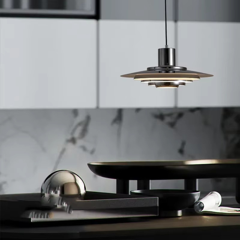 Moderne LED Pendelleuchte TAONUANSHU in Silber für Wohnzimmer und Küche - Bild 3