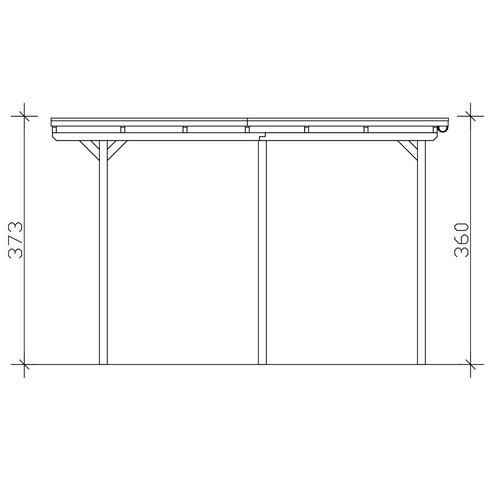 SKANHOLZ Caravan-Carport Emsland aus Fichte mit Stahl-Flachdach in Nussbaum, B: 402 cm, T: 604 cm - Bild 3