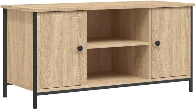 vidaXL TV-Schrank Sonoma-Eiche in Braun aus Holzwerkstoff und Eisen mit industrieller Note, B/T/H: 100 x 40 x 50 cm - Bild 1