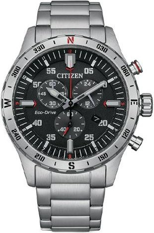 Citizen Armbanduhr, Solar, Quarz, Edelstahl, 43,5 mm, Herren, Schwarz - Bild 1
