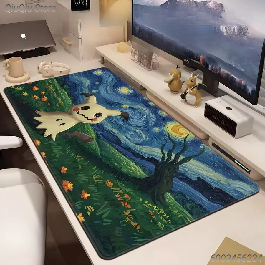 Potdemiel Mauspad Pokemon Psyduck Van Gogh Starry Night Design in Multicolour - Bild 2