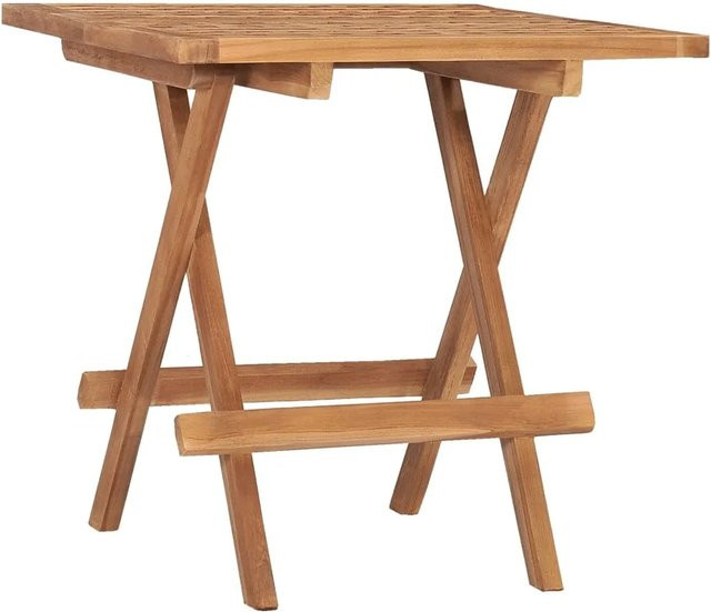 vidaXL Klappbarer Gartentisch aus Teakholz in Braun, B/T/H: 50 x 50 x 50 cm - Bild 1