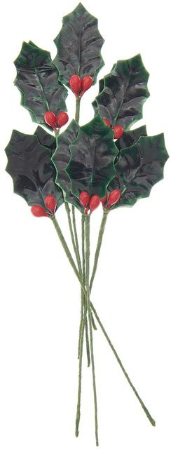 Rico Design Weihnachtliche Ilex Picker aus Draht, 6 Stück, Höhe: 17 cm - Bild 1