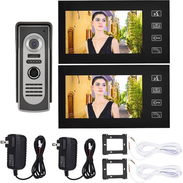 KONNWEI Smart Video-Türklingel Kit mit 7 Zoll LCD Display und Nachtsicht in Blau und Schwarz - Bild 1