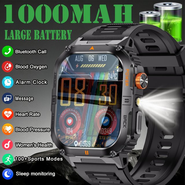 ChiBear Smartwatch, Schwarz, Silikon, Herren, 50,8 mm, GPS - Bild 1