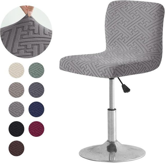 Elastischer Barhockerbezug von Yiran Furniture mit Grafikdesign in Beige oder Grau, B/T/H: 35 x 35 x 30 cm - Bild 1