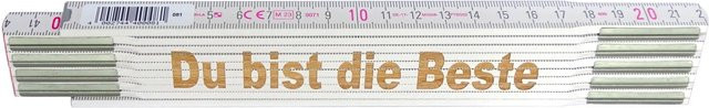 Stabila Zollstock mit Lasergravur Du bist die Beste, Farbe: Weiß, Länge: 2 m - Bild 1
