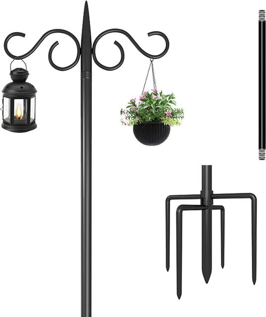 Aimo Einstellbare Shepherd Haken für Outdoor Zweiseitige Feeder Pole in Schwarz, Höhe: 274 cm - Bild 1