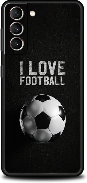 Silikon Handyhülle mit Fußball Sport Soccer Design für Samsung Galaxy S24 S23 S22 S21 S20 Ultra S10 S9 S8 Plus 5G und M31 in Schwarz - Bild 1