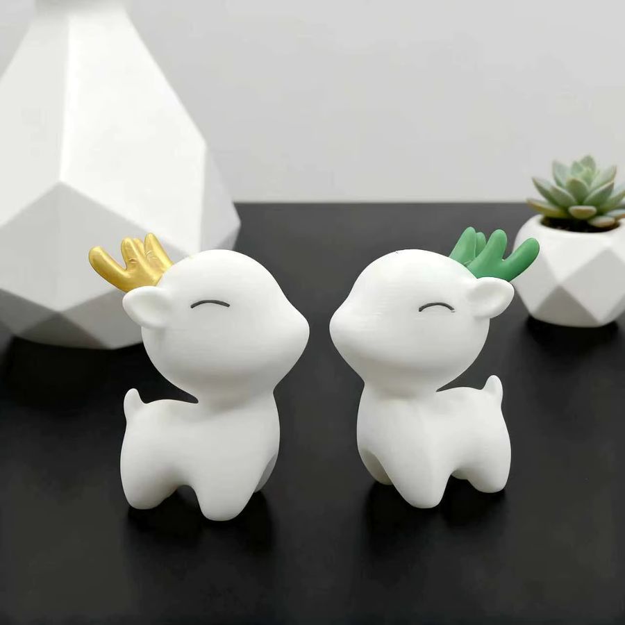 Elk Home Decor Mini Hirschstatuen als realistische Dekoration für deinen Schreibtisch oder dein Bücherregal - Bild 1