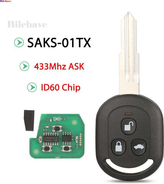 Jingyuqin SAKS-01TX 433 MHz FRAGEN ID60 Chip Remote Keyless Entry Autoschlüssel für Chevrolet Aveo Daewoo Nubira Optra Aalto Fob Control in Schwarz - Bild 1
