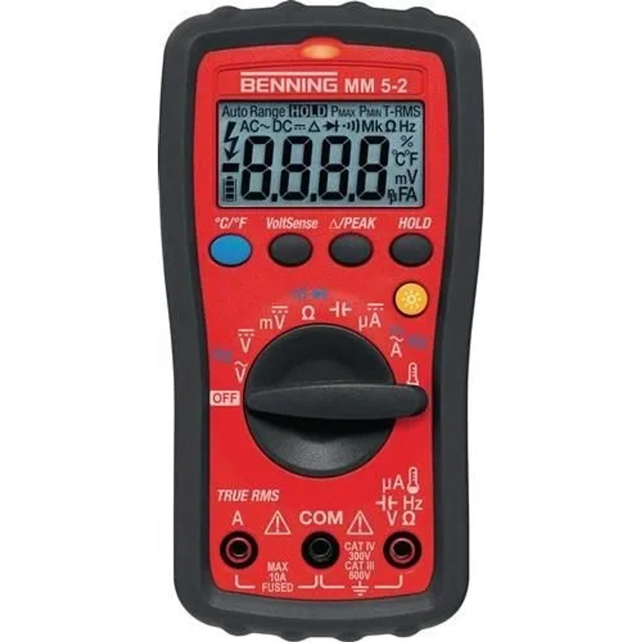 Benning MM 5-2 Digitales Hand-Multimeter CAT III 600 V, CAT IV 300 V mit 6000 Counts in Rot - Bild 2