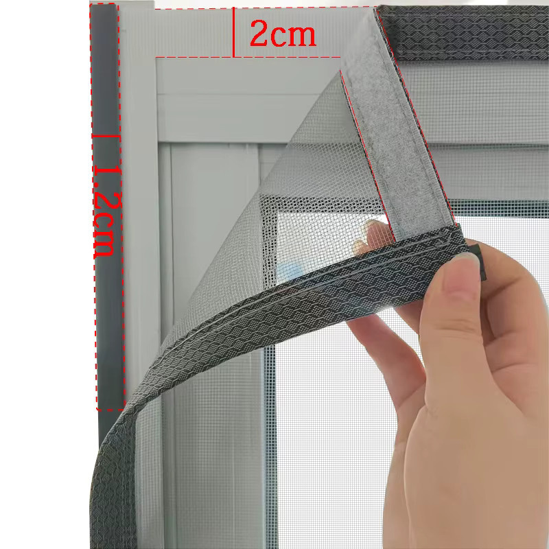 Anpassbares Moskito-Fenster mit Magnetstreifen in Grau für den Haushalt - Bild 2