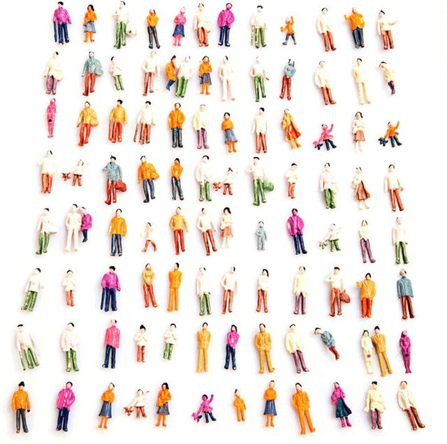 Y&Me Menschen Figur, 100-teiliges Set, 1:100 Maßstab, O Spur, Bunt / Mehrfarbig - Bild 1